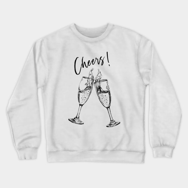 Cheers Champagne Glasses Image Crewneck Sweatshirt by rachelsfinelines